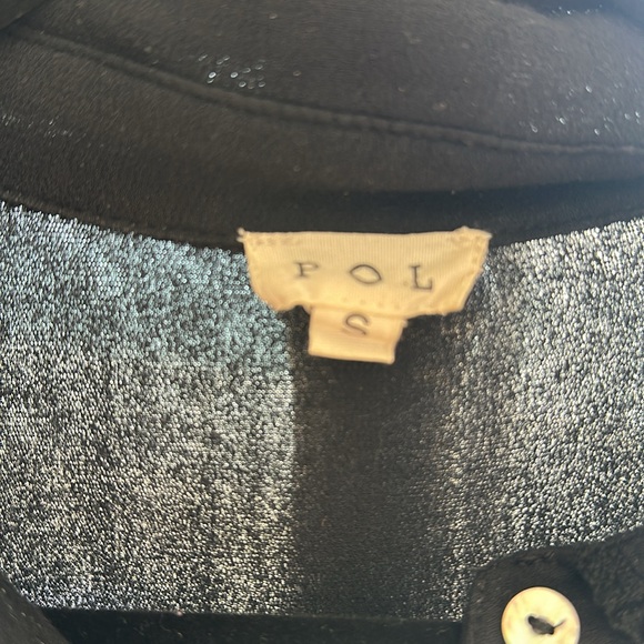 NWOT POL Black half Button-Up front dress - Picture 4 of 5